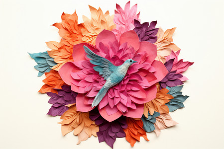 立体纸花3D创意美感立体花朵插画