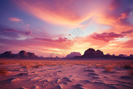 梦幻般的沙漠地区背景图片