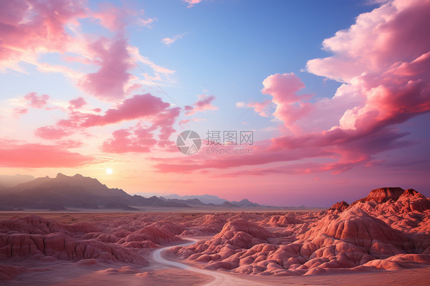 创意美感的粉色沙漠图片