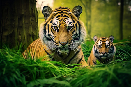丛林凶猛的老虎高清图片