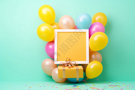气球和礼盒背景图片