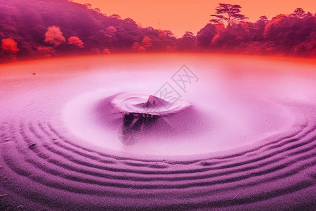 一把紫色的伞颜料漩涡背景设计图片