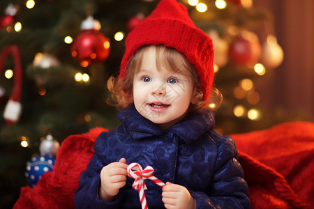 圣诞节的可爱女孩背景图片