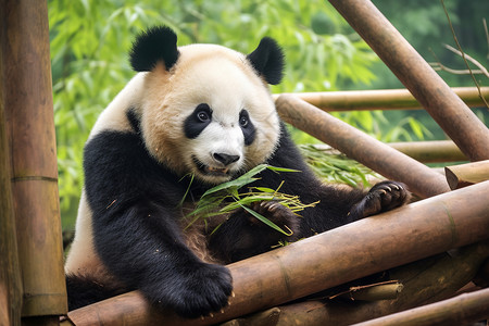 坐着的大熊猫背景图片