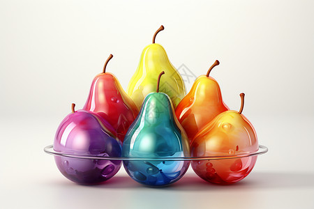 水晶香梨梨子工艺品设计图片