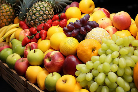 品种多样的新鲜水果图片