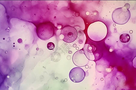 带气泡的紫色水彩图片