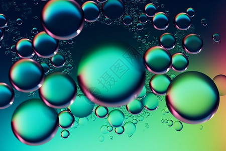 圆水珠绿色气泡背景设计图片