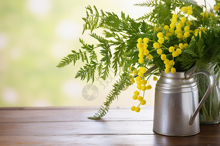 花瓶中的小黄花图片