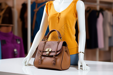 简洁女装包品牌店里的模特和包背景