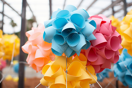 传统节日折纸花球高清图片