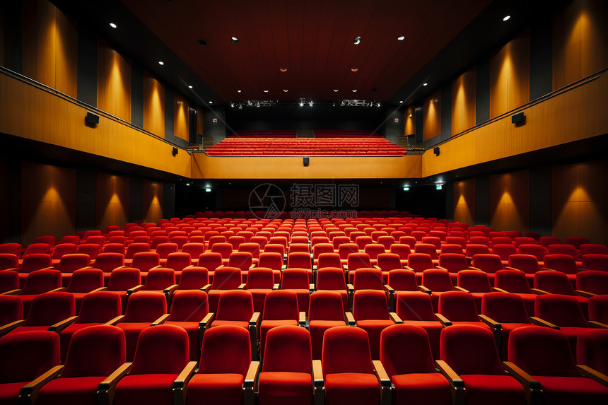 剧院内部装饰观众扶手椅图片