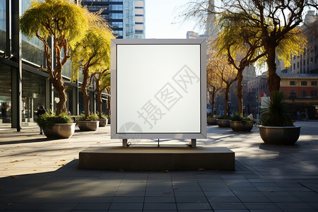 led树素材街道上的广告牌背景