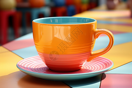 彩色的咖啡杯图片