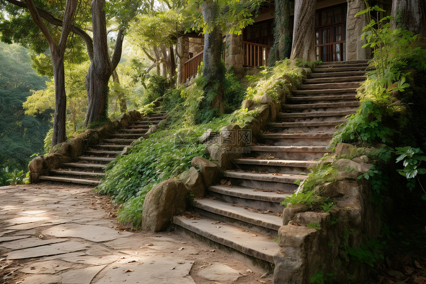 夏天森林公园中的美丽景观图片