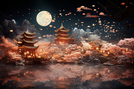 中式梦幻场景图片