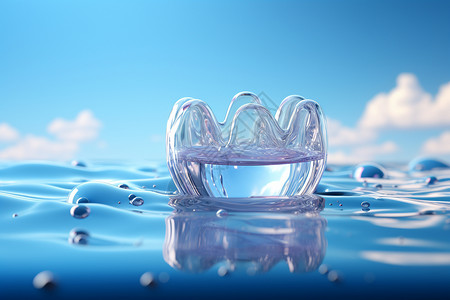 小水泡透明蓝色抽象模型设计图片