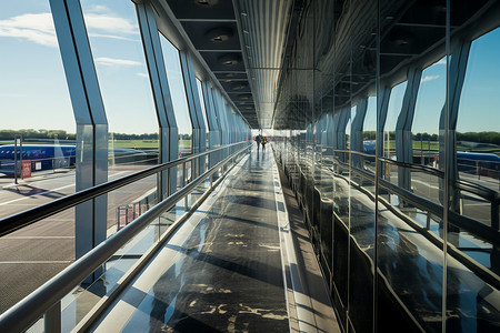 舷梯机场天桥背景