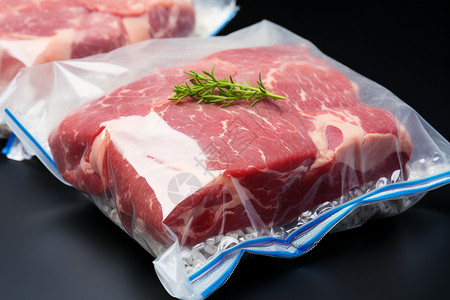 猪肉晡包装塑封冷链牛排背景