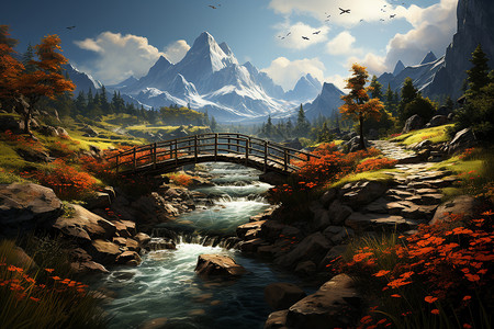 秋季山间风景图片
