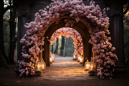 樱花城堡粉色的装饰设计图片