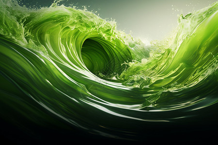 立体绿色波浪背景图片
