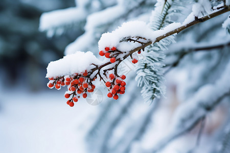 落雪的树木落雪的松树高清图片