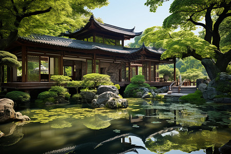 宁静优雅的中国园林高清图片