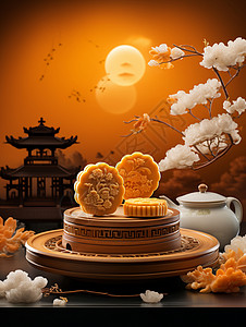 传统中秋月饼精致中秋月饼设计图片