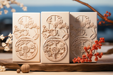 传统雕刻精致雕刻月饼礼盒设计图片