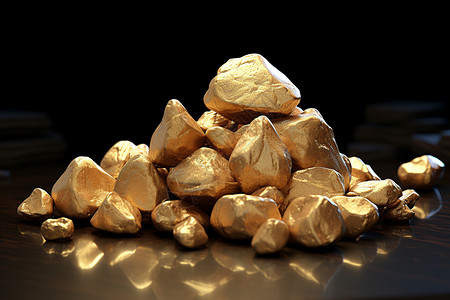 财富金字塔珍贵的黄金收藏背景