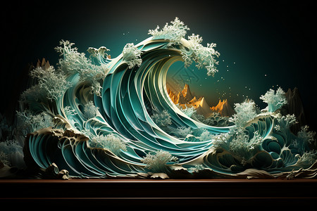 高清海浪壁纸背景图片