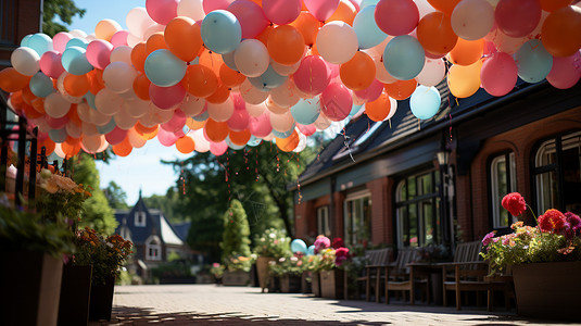 户外装饰的活动气球背景图片