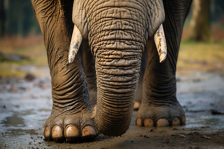 厚皮动物大象的脚趾背景