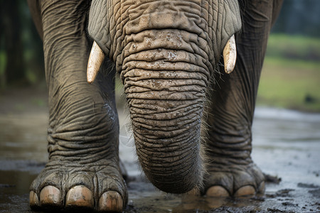 大象的鼻子皮肤厚皮高清图片