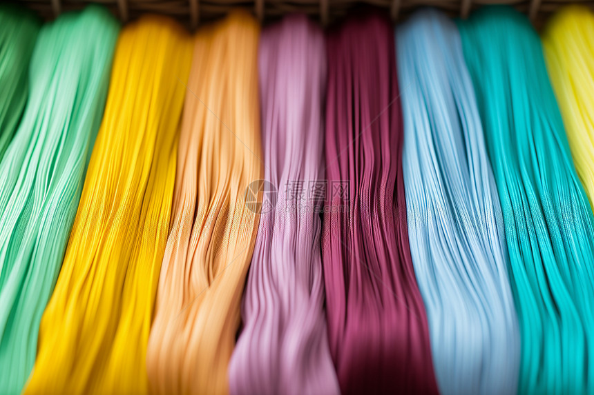 彩色的丝绸纺织材料图片