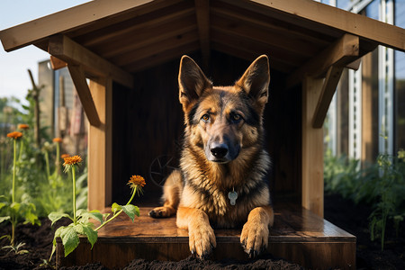 宠物屋帅气的德国牧羊犬背景