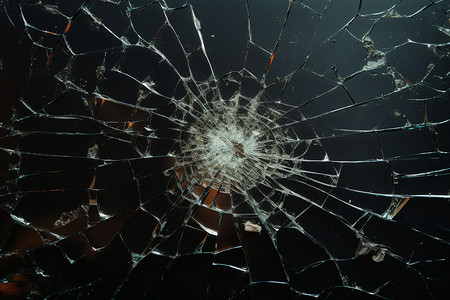 玻璃裂纹破碎的玻璃背景