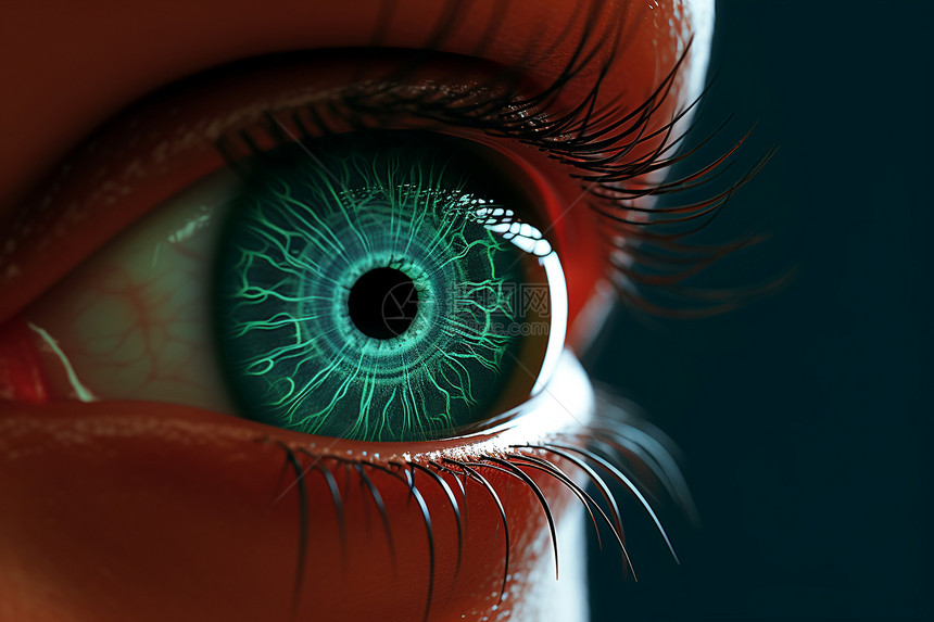 绿色线条科技眼睛图片