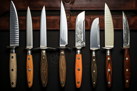 多种类的厨房刀具背景图片