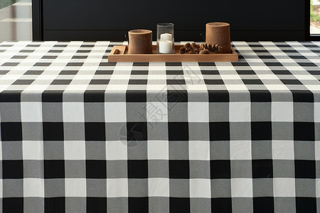 厨房餐桌的餐布背景图片