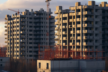 房屋住宅建筑施工现场背景图片