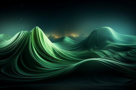 绿色质感波浪背景图片