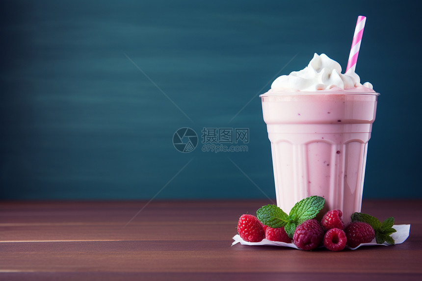 夏季冰凉爽口的蔓越莓奶昔图片
