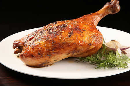 新鲜烤制的奥尔良大鸡腿图片