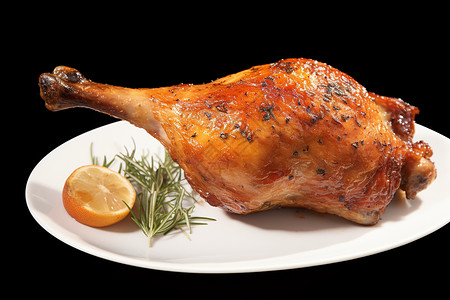 餐盘中的奥尔良大鸡腿背景图片