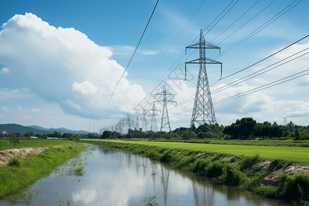 水电线工业电力传输电塔背景