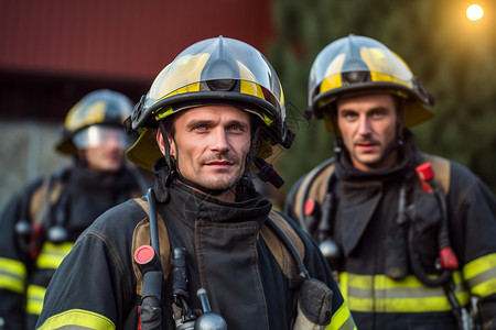 紧急救援的消防人员背景图片