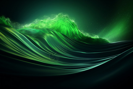 抽象3D绿色波浪背景图片
