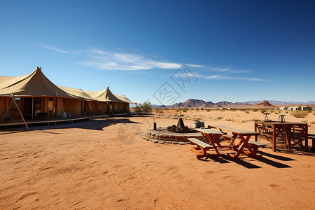 露营基地著名的沙漠风景区背景